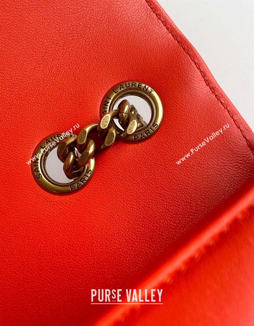 Saint Laurent Loulou Small Bag in Matelasse Lambskin Celosia Red 2025 801437 (YY-250206023)