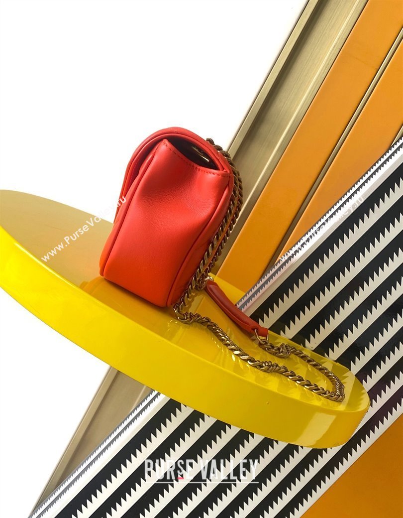 Saint Laurent Loulou Mini Bag in Matelasse Lambskin Celosia Red 2025 821749 (YY-250206033)