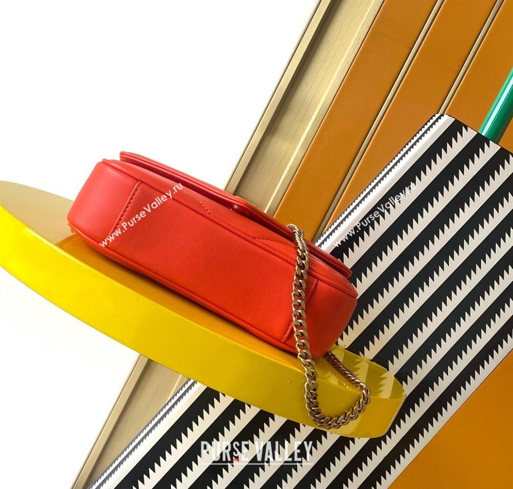 Saint Laurent Loulou Mini Bag in Matelasse Lambskin Celosia Red 2025 821749 (YY-250206033)