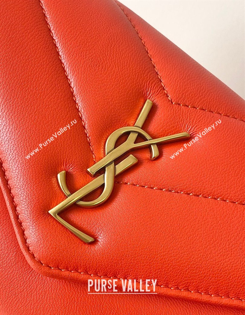 Saint Laurent Loulou Mini Bag in Matelasse Lambskin Celosia Red 2025 821749 (YY-250206033)