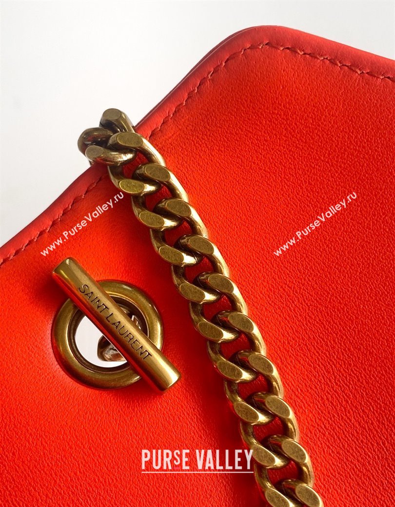 Saint Laurent Loulou Mini Bag in Matelasse Lambskin Celosia Red 2025 821749 (YY-250206033)