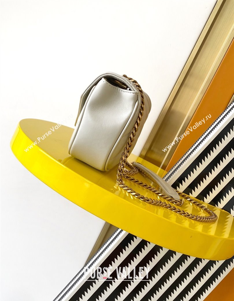 Saint Laurent Loulou Mini Bag in Matelasse Lambskin White 2025 821749 (YY-250206034)