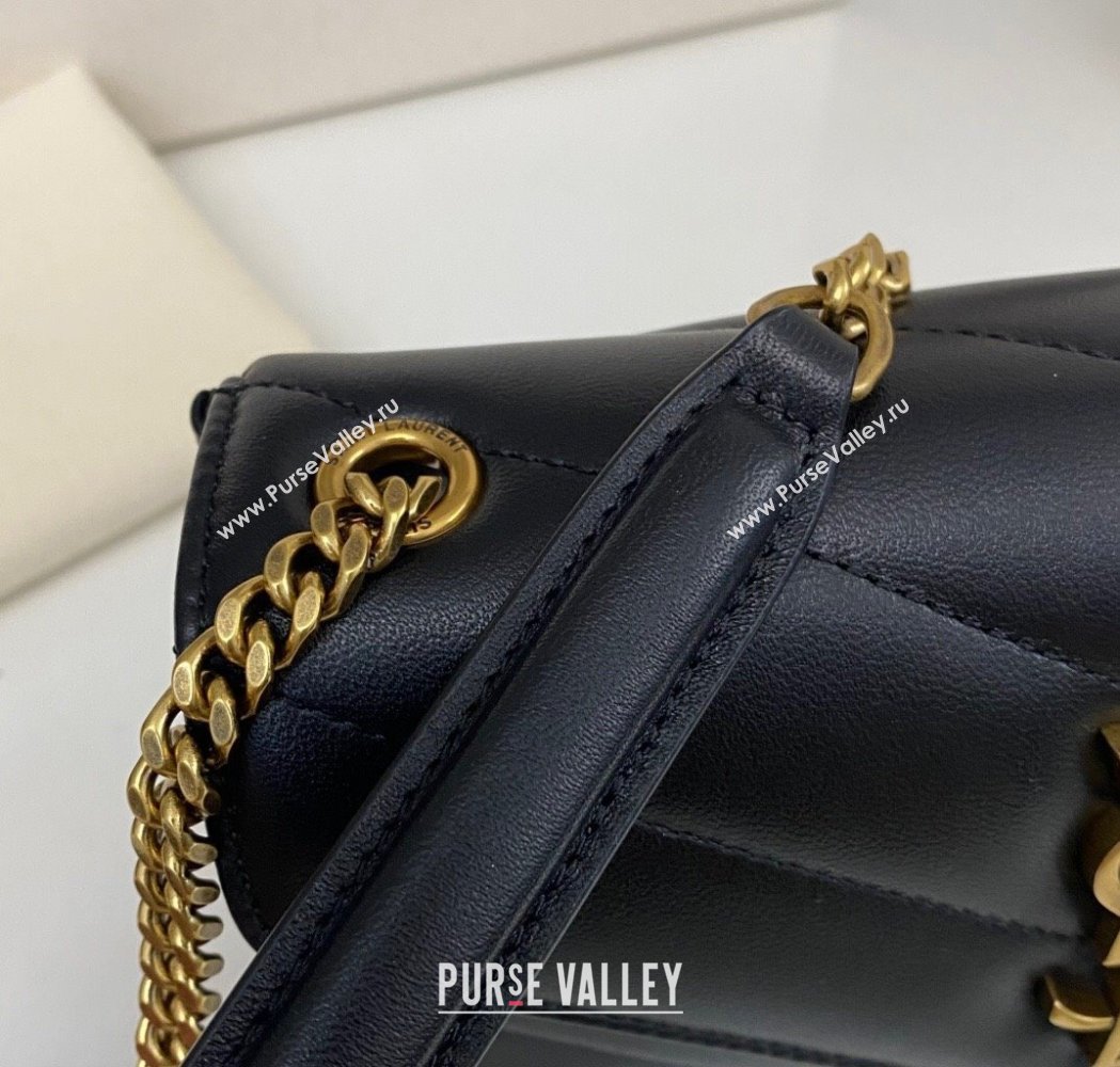 Saint Laurent Loulou Mini Bag in Matelasse Lambskin Black 2025 821749 (nana-250206027)