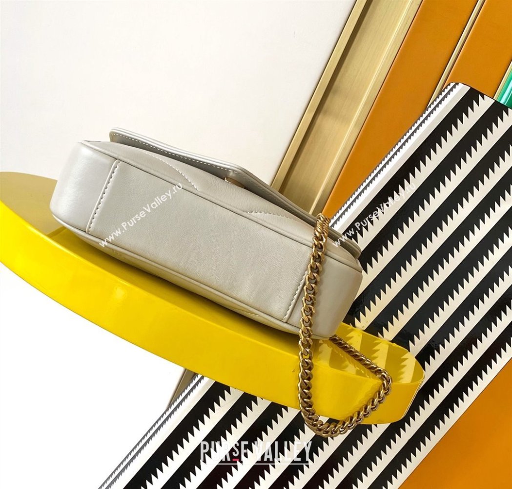 Saint Laurent Loulou Mini Bag in Matelasse Lambskin White 2025 821749 (YY-250206034)