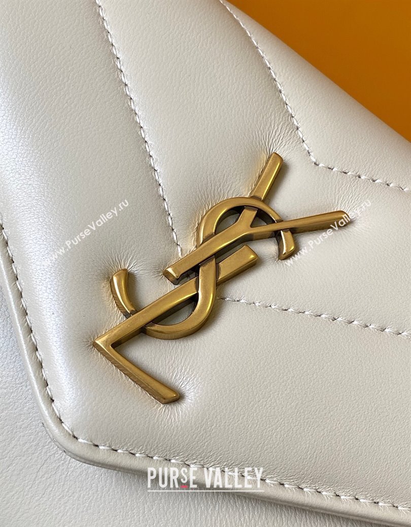 Saint Laurent Loulou Mini Bag in Matelasse Lambskin White 2025 821749 (YY-250206034)