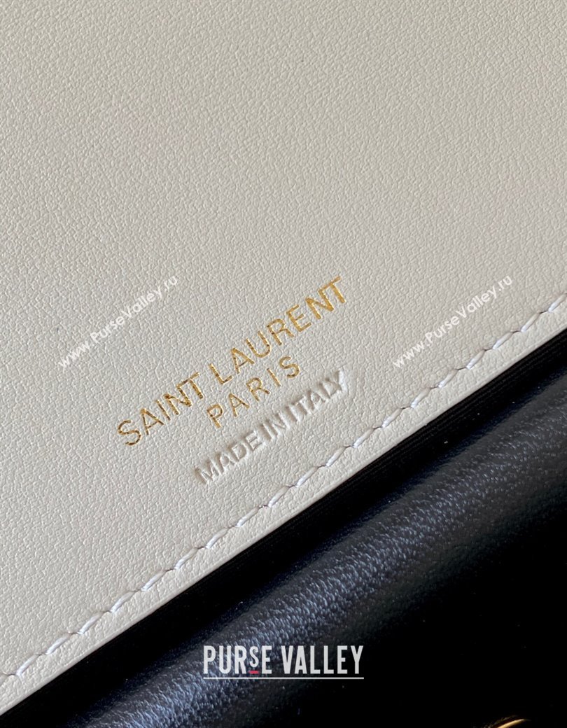 Saint Laurent Loulou Mini Bag in Matelasse Lambskin White 2025 821749 (YY-250206034)