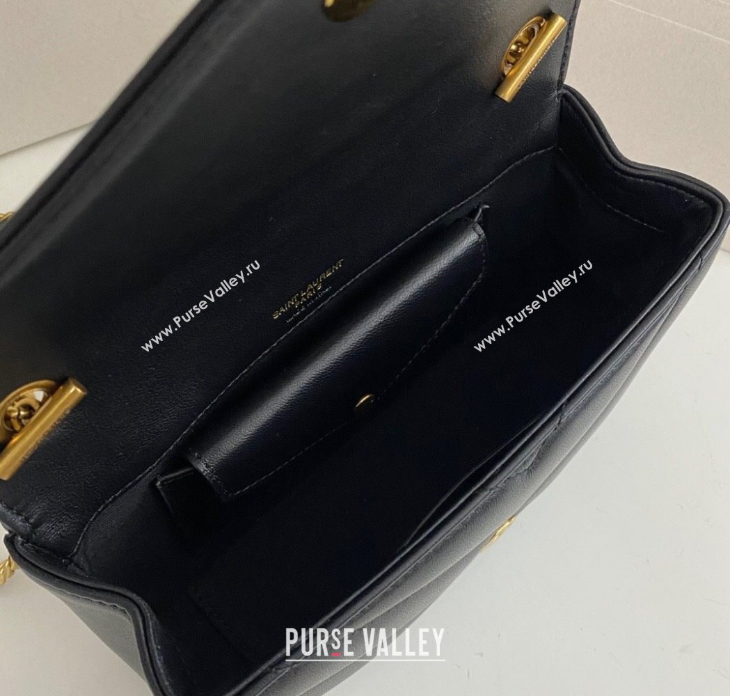 Saint Laurent Loulou Mini Bag in Matelasse Lambskin Black 2025 821749 (nana-250206027)