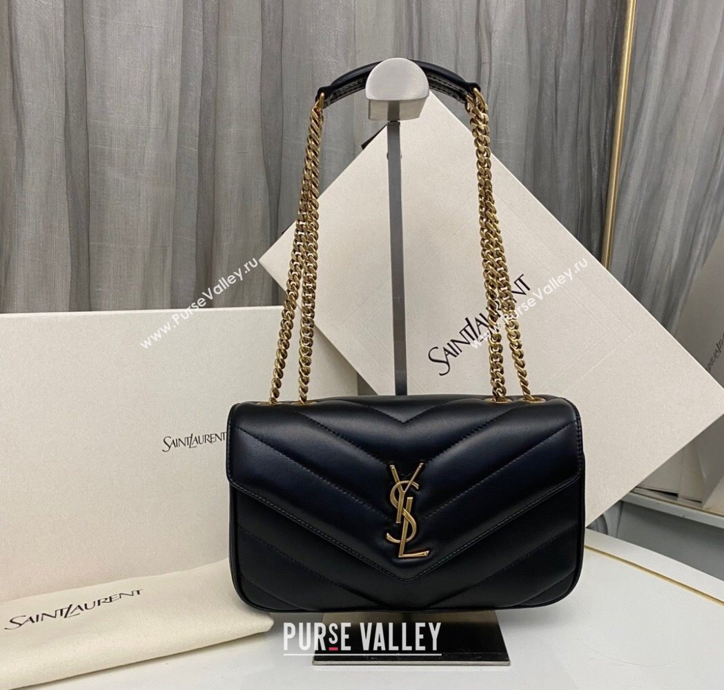 Saint Laurent Loulou Small Bag in Matelasse Lambskin Black 2025 801437 (nana-250206019)