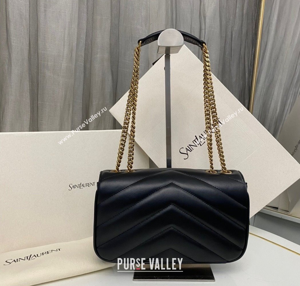 Saint Laurent Loulou Small Bag in Matelasse Lambskin Black 2025 801437 (nana-250206019)
