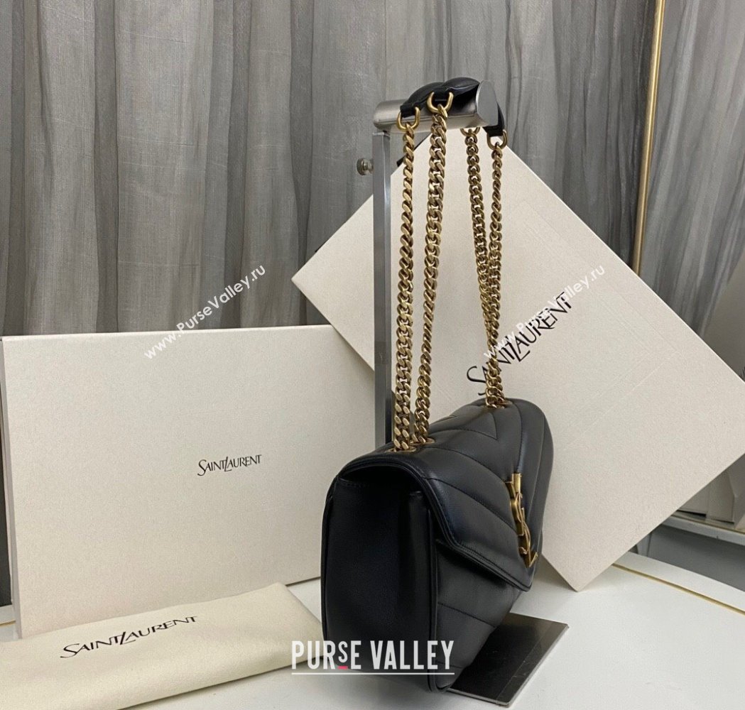 Saint Laurent Loulou Small Bag in Matelasse Lambskin Black 2025 801437 (nana-250206019)