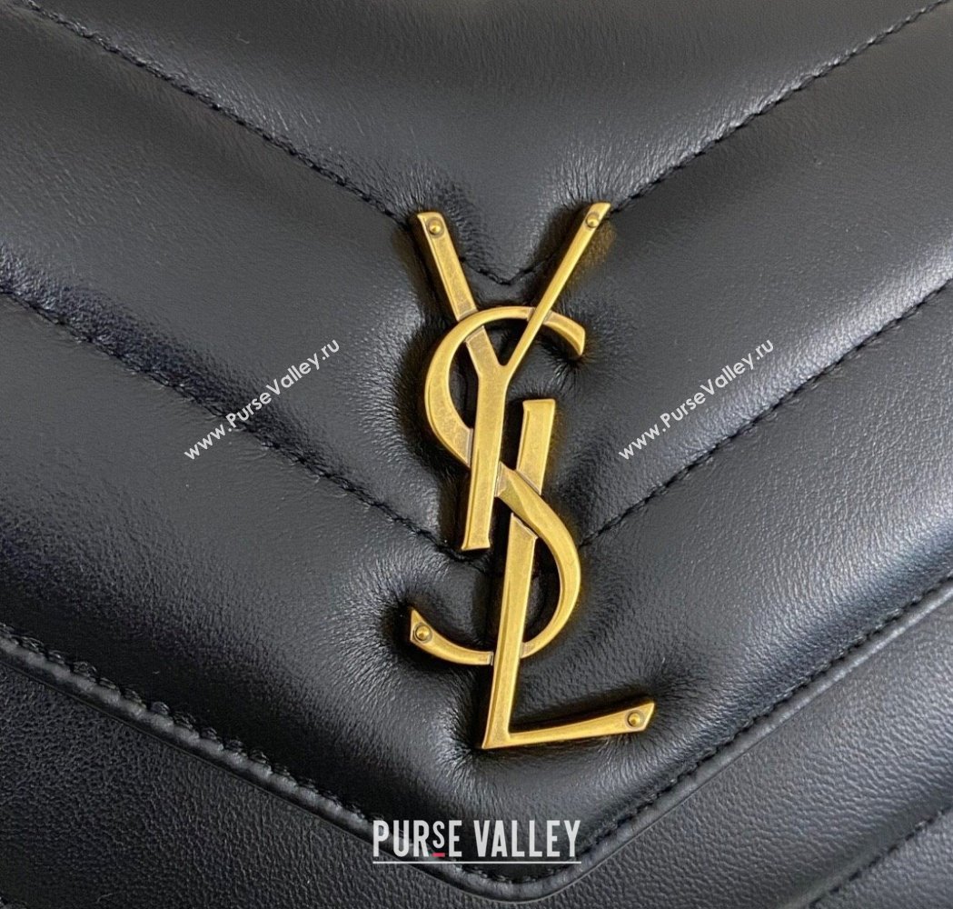 Saint Laurent Loulou Small Bag in Matelasse Lambskin Black 2025 801437 (nana-250206019)