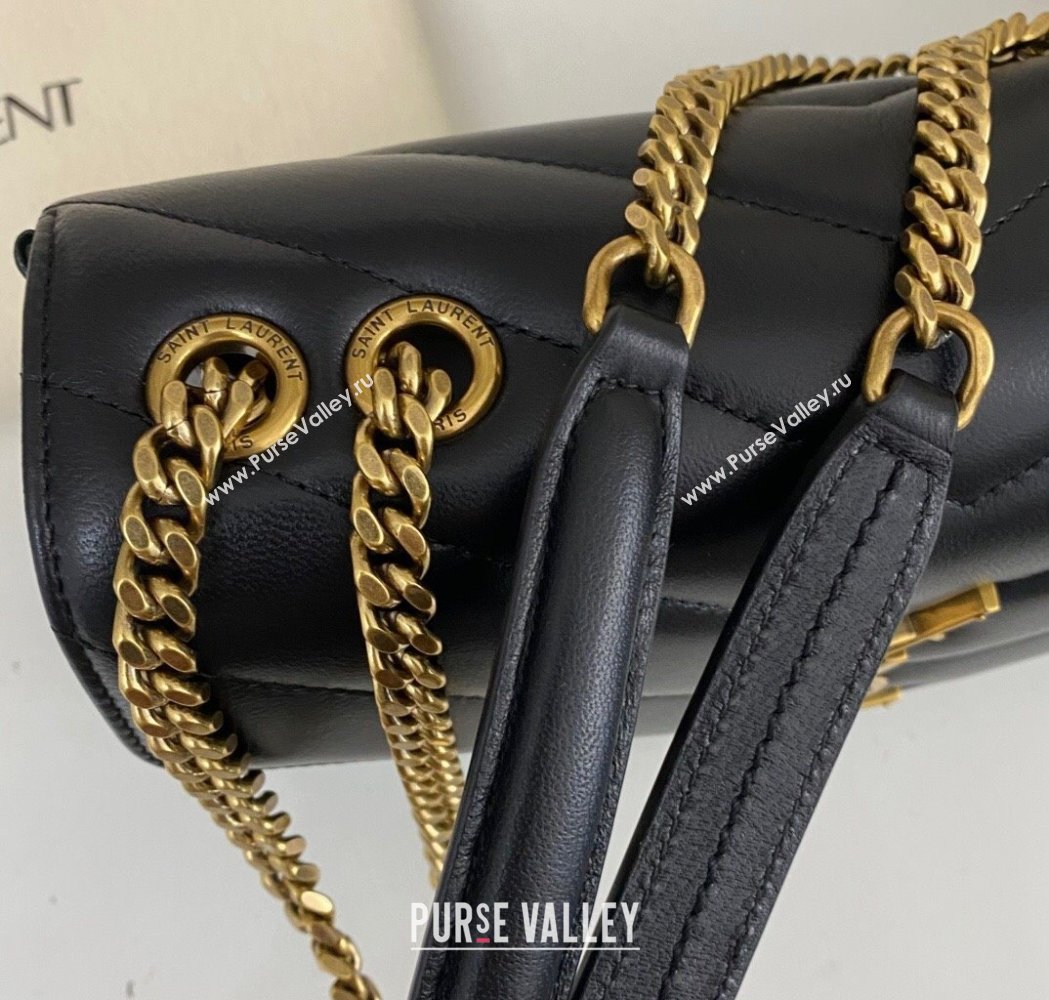 Saint Laurent Loulou Small Bag in Matelasse Lambskin Black 2025 801437 (nana-250206019)