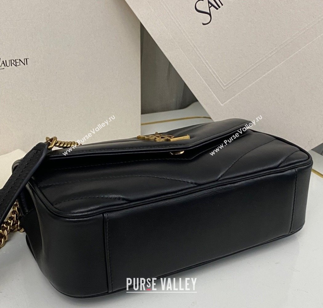 Saint Laurent Loulou Small Bag in Matelasse Lambskin Black 2025 801437 (nana-250206019)