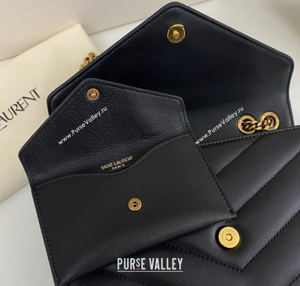 Saint Laurent Loulou Small Bag in Matelasse Lambskin Black 2025 801437 (nana-250206019)
