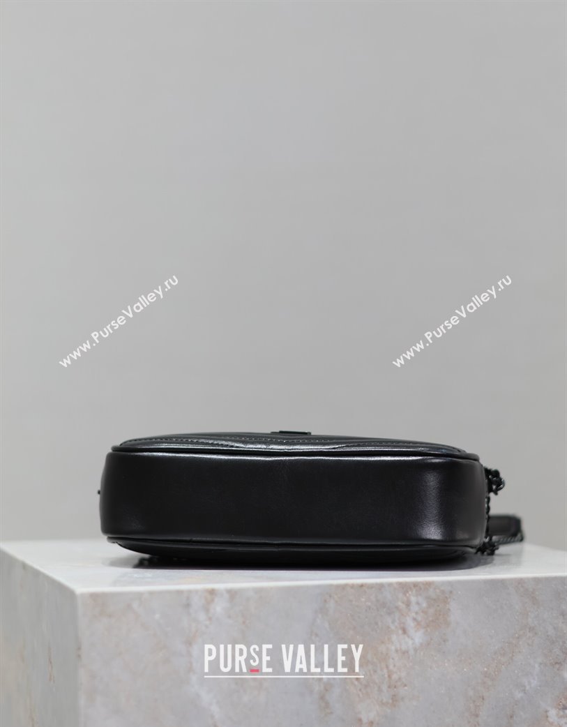 Saint Laurent Lou Mini Chain Camera Bag in Matelasse Leather 585040 All Black 2025 (YY-250206051)