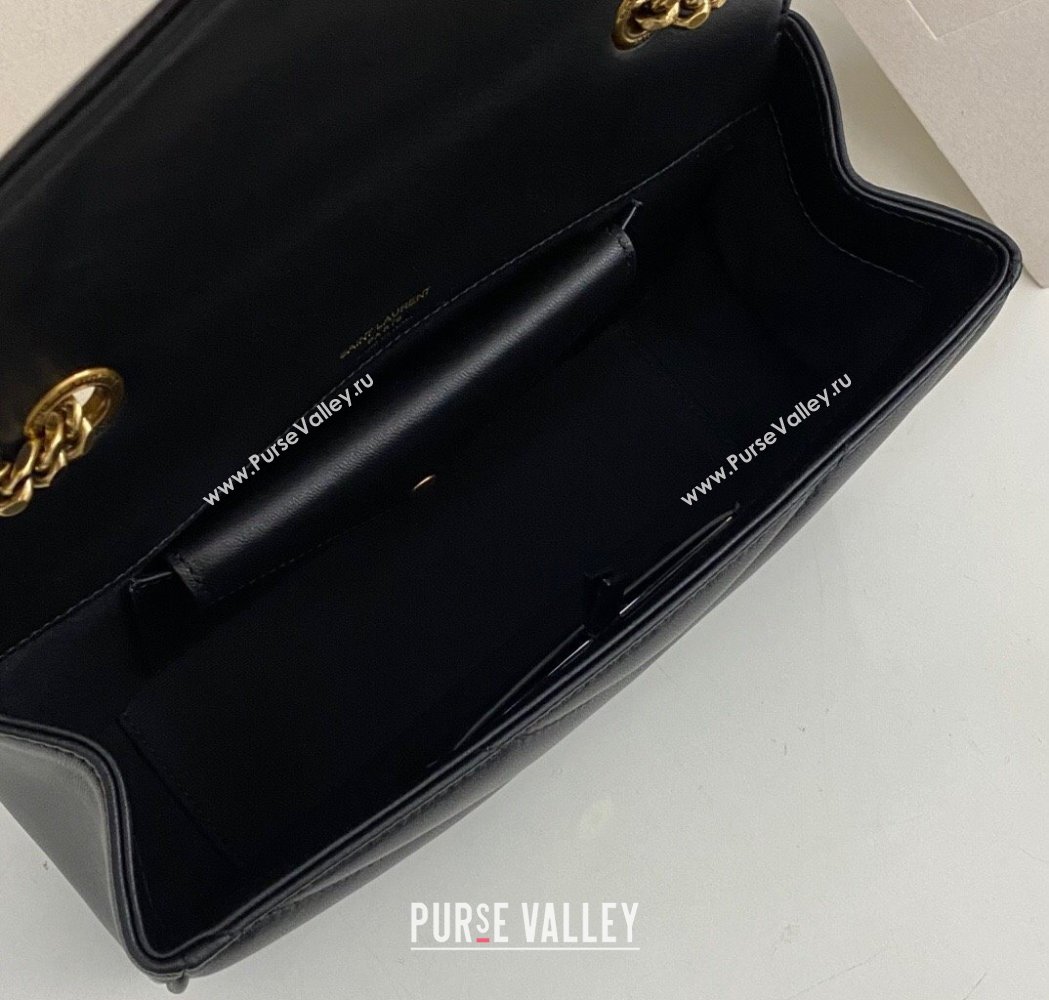 Saint Laurent Loulou Small Bag in Matelasse Lambskin Black 2025 801437 (nana-250206019)