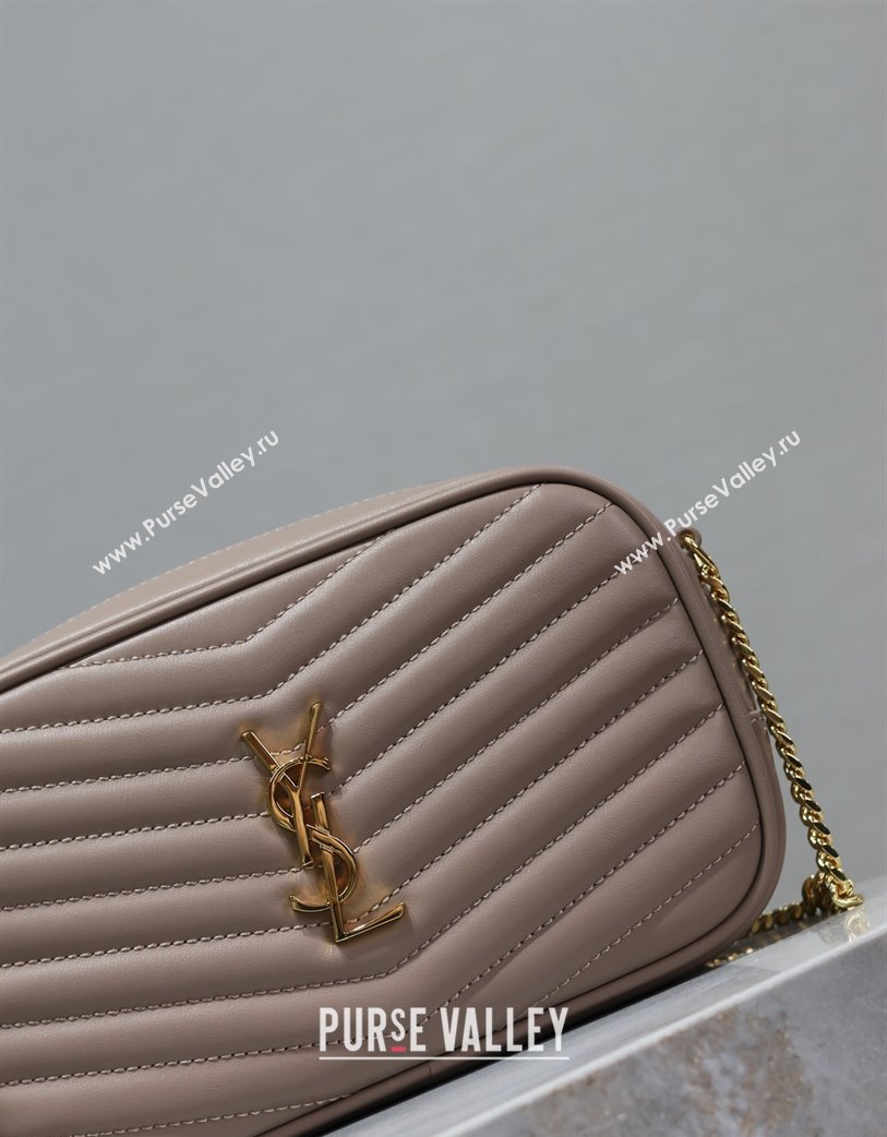 Saint Laurent Lou Mini Chain Camera Bag in Matelasse Leather 585040 Nude Pink 2025 (YY-250206053)