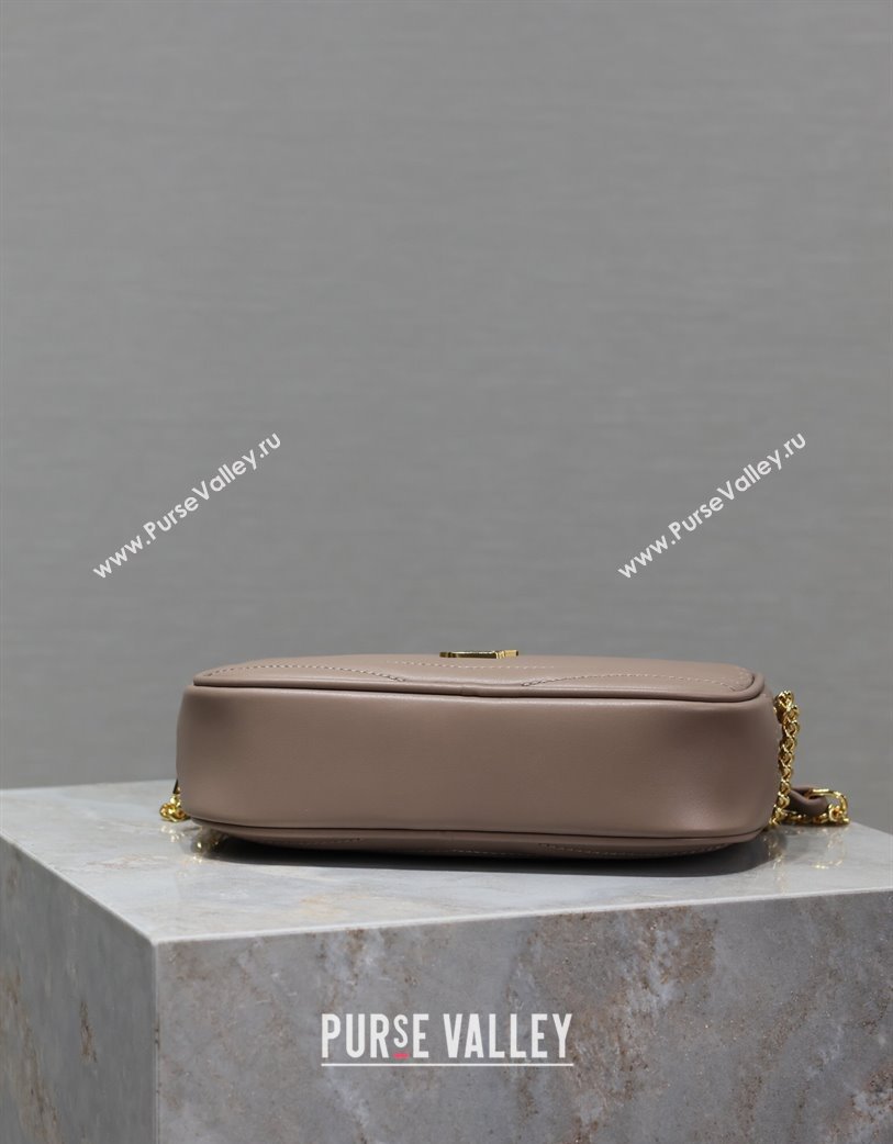 Saint Laurent Lou Mini Chain Camera Bag in Matelasse Leather 585040 Nude Pink 2025 (YY-250206053)