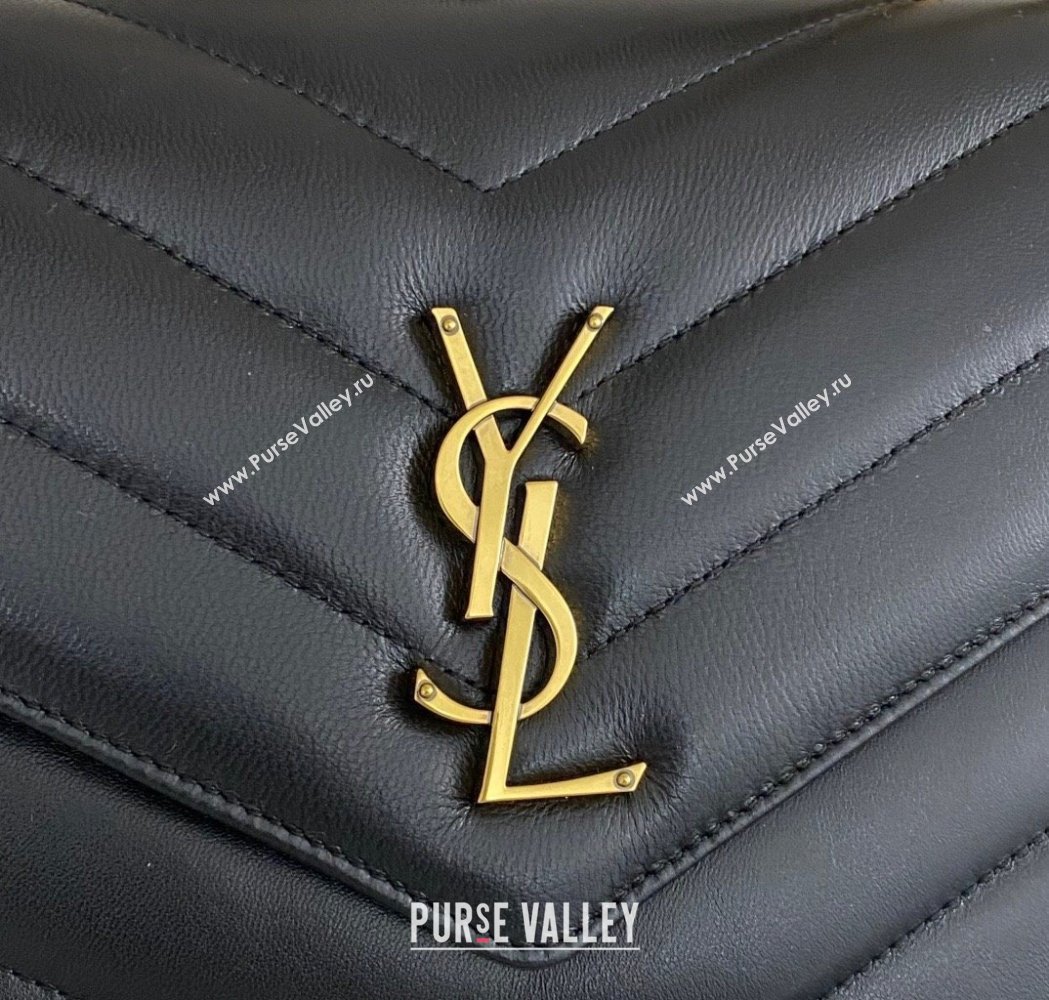 Saint Laurent Loulou Medium Bag in Matelasse Lambskin Black 2025 801439 (nana-250206011)