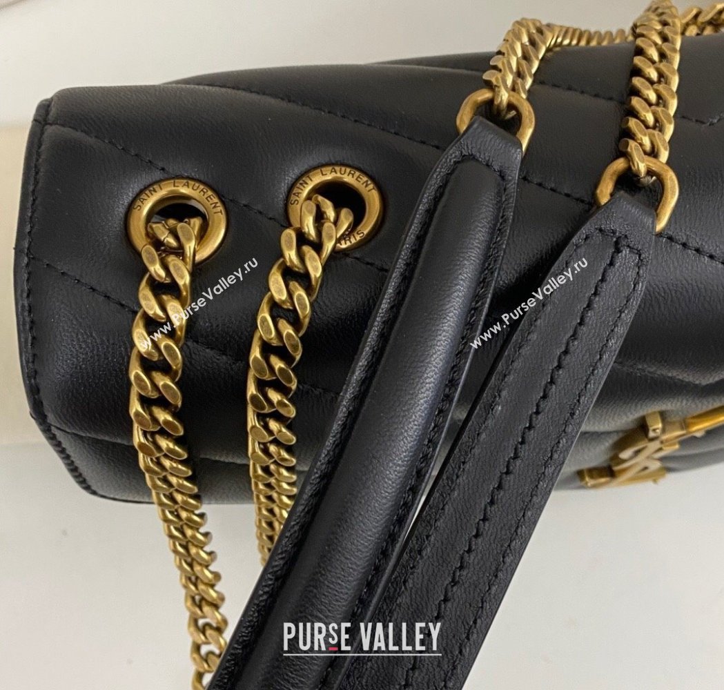 Saint Laurent Loulou Medium Bag in Matelasse Lambskin Black 2025 801439 (nana-250206011)