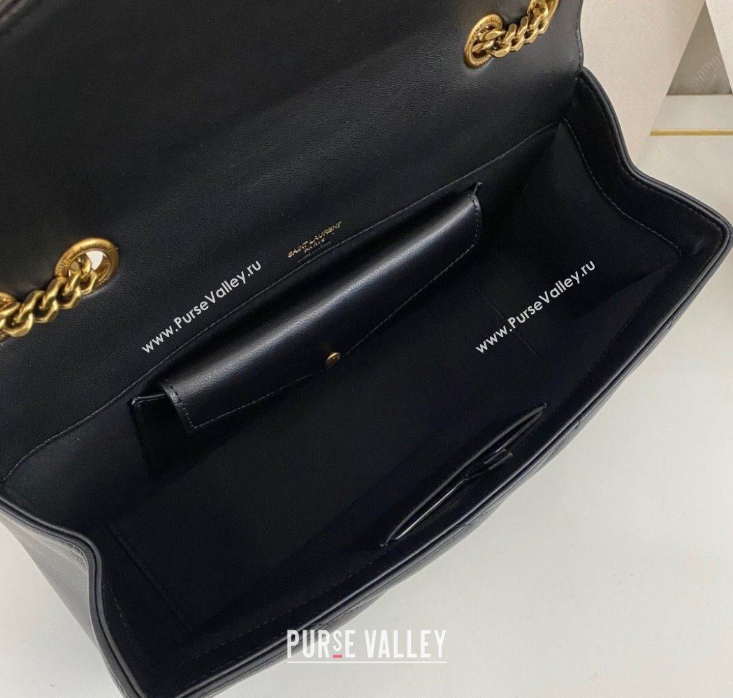 Saint Laurent Loulou Medium Bag in Matelasse Lambskin Black 2025 801439 (nana-250206011)