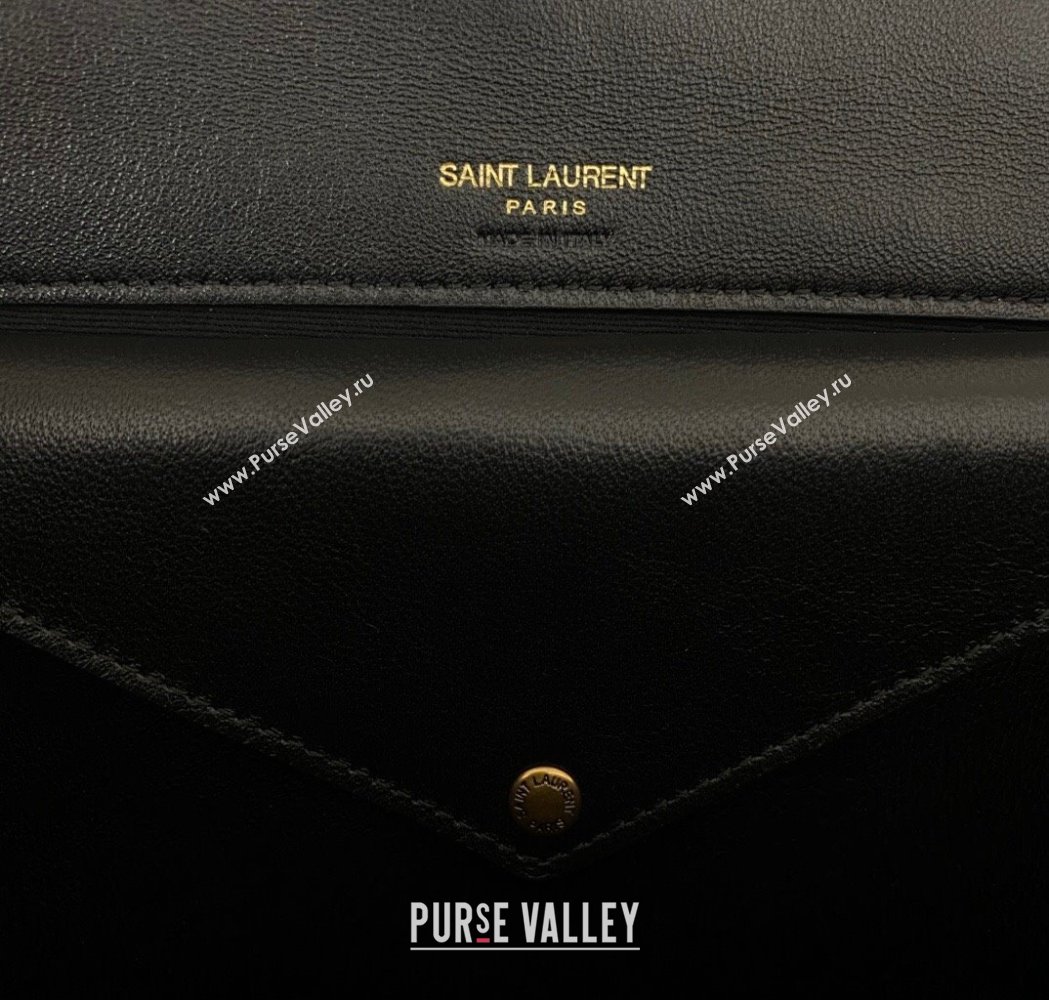 Saint Laurent Loulou Medium Bag in Matelasse Lambskin Black 2025 801439 (nana-250206011)