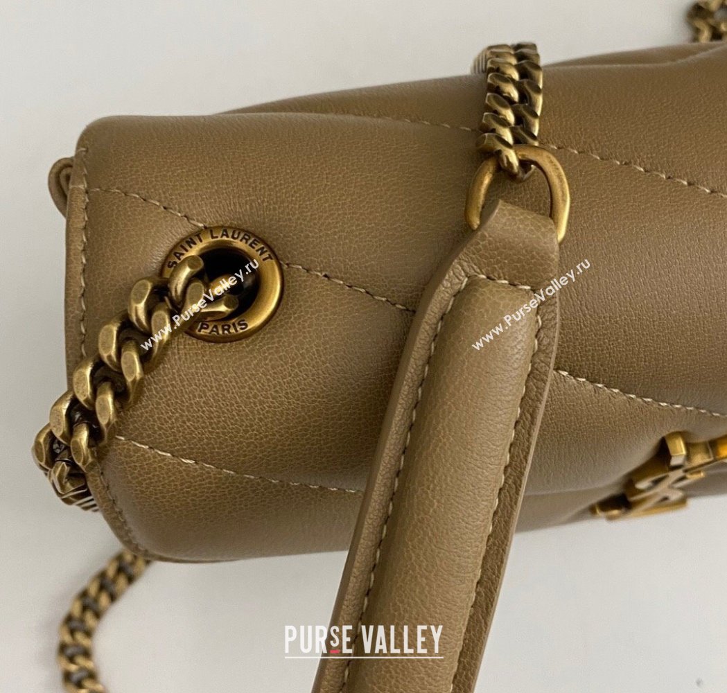 Saint Laurent Loulou Mini Bag in Matelasse Lambskin Beige 2025 821749 (nana-250206028)