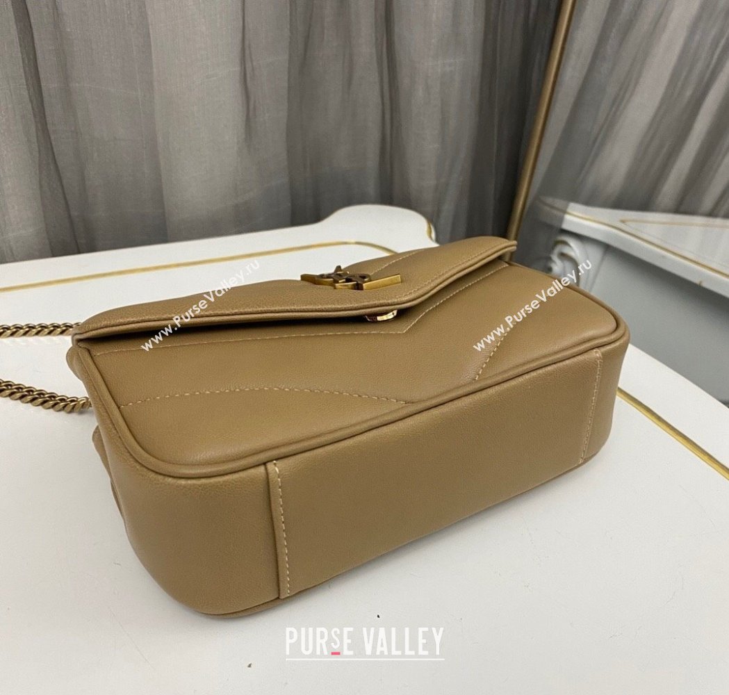 Saint Laurent Loulou Mini Bag in Matelasse Lambskin Beige 2025 821749 (nana-250206028)