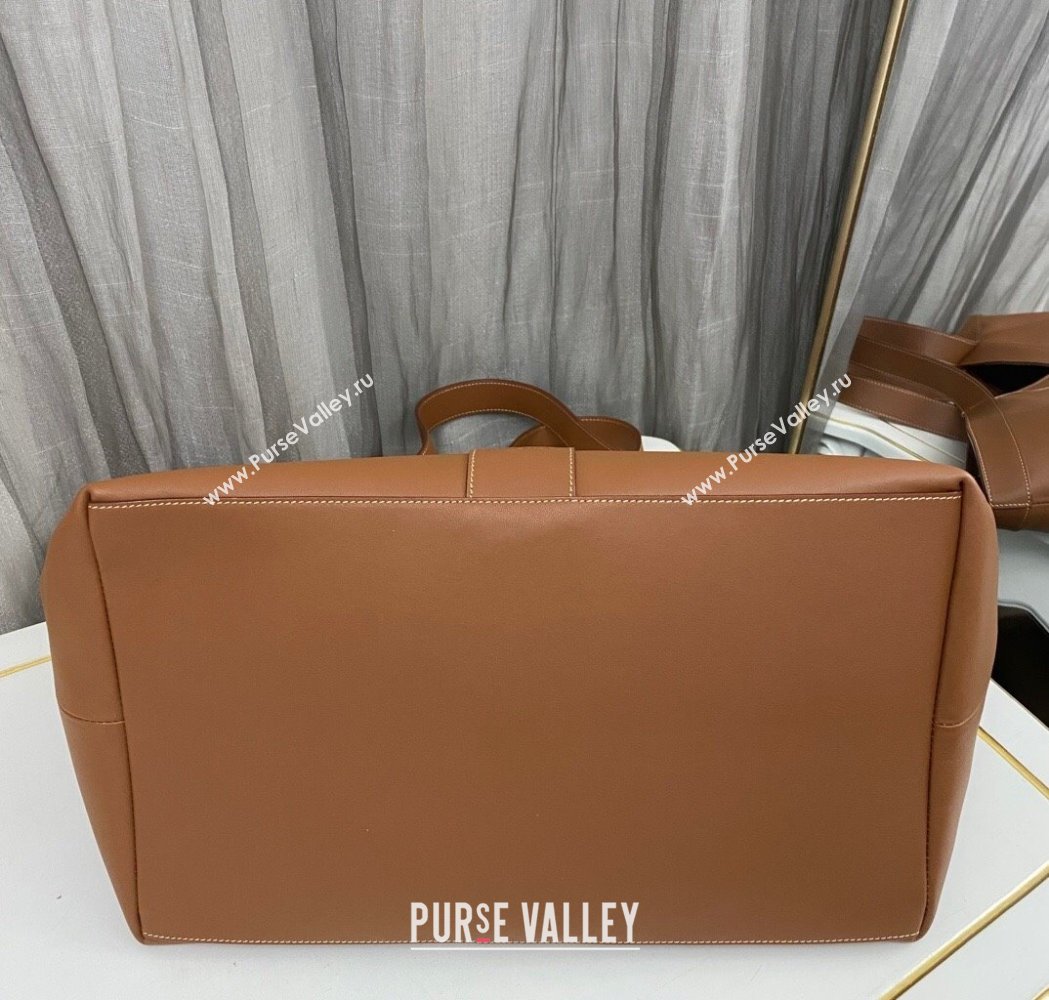 Saint Laurent Y Tote Bag in Leather Caramel Brown 2025 817602 (nana-250206009)
