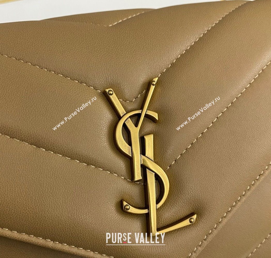 Saint Laurent Loulou Small Bag in Matelasse Lambskin Beige 2025 801437 (nana-250206020)