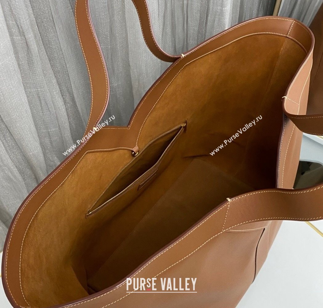 Saint Laurent Y Tote Bag in Leather Caramel Brown 2025 817602 (nana-250206009)