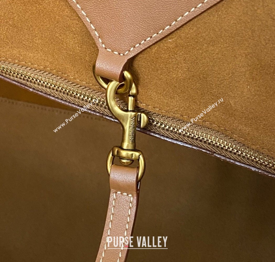 Saint Laurent Y Tote Bag in Leather Caramel Brown 2025 817602 (nana-250206009)