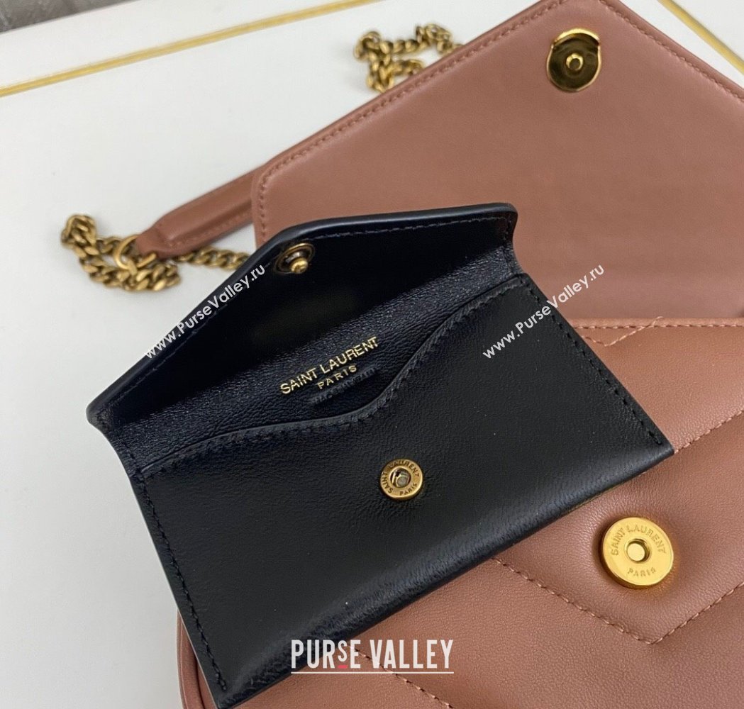 Saint Laurent Loulou Mini Bag in Matelasse Lambskin Brown 2025 821749 (nana-250206029)