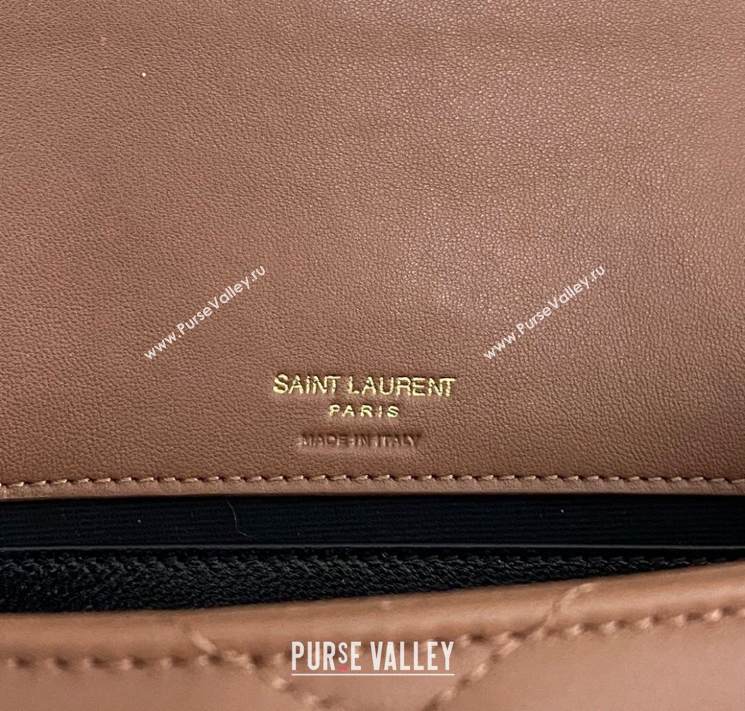 Saint Laurent Loulou Mini Bag in Matelasse Lambskin Brown 2025 821749 (nana-250206029)