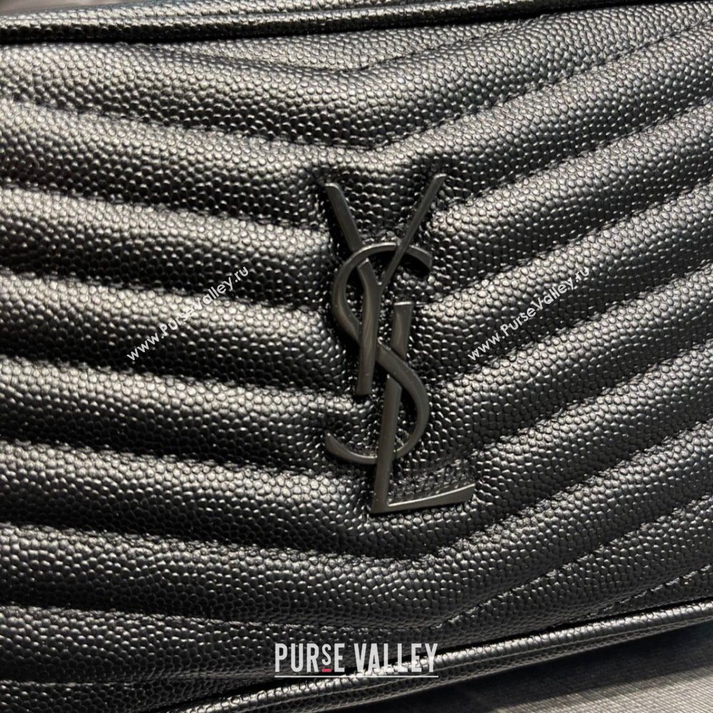 Saint Laurent Lou Mini Camera Bag with Tassel in Matelasse Grained Leather 585040 All Black 2025 (YY-250206045)