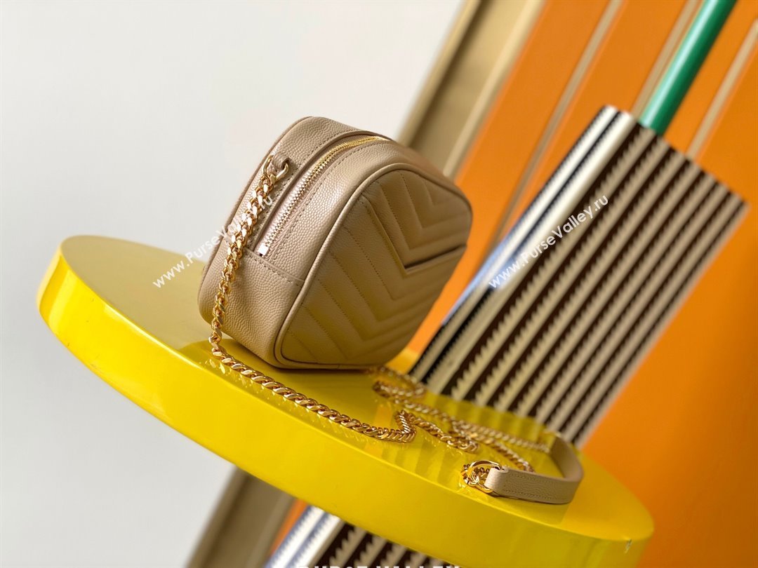 Saint Laurent Lou Mini Camera Bag with Tassel in Matelasse Grained Leather 585040 Beige 2025 (YY-250206040)