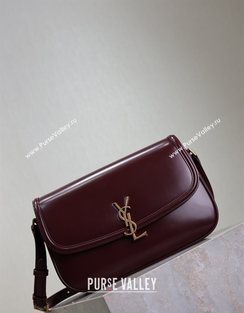 Saint Laurent Solferino Large Bag in Box Leather Rouge Cabernet 2025 832332 (YY-250801061)