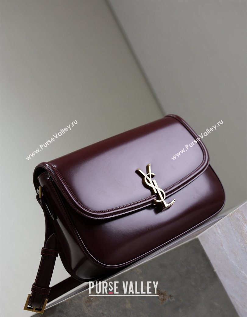 Saint Laurent Solferino Large Bag in Box Leather Rouge Cabernet 2025 832332 (YY-250801061)