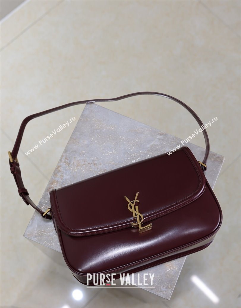 Saint Laurent Solferino Large Bag in Box Leather Rouge Cabernet 2025 832332 (YY-250801061)