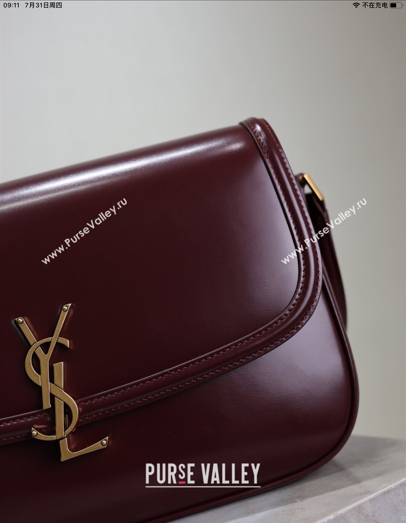 Saint Laurent Solferino Large Bag in Box Leather Rouge Cabernet 2025 832332 (YY-250801061)