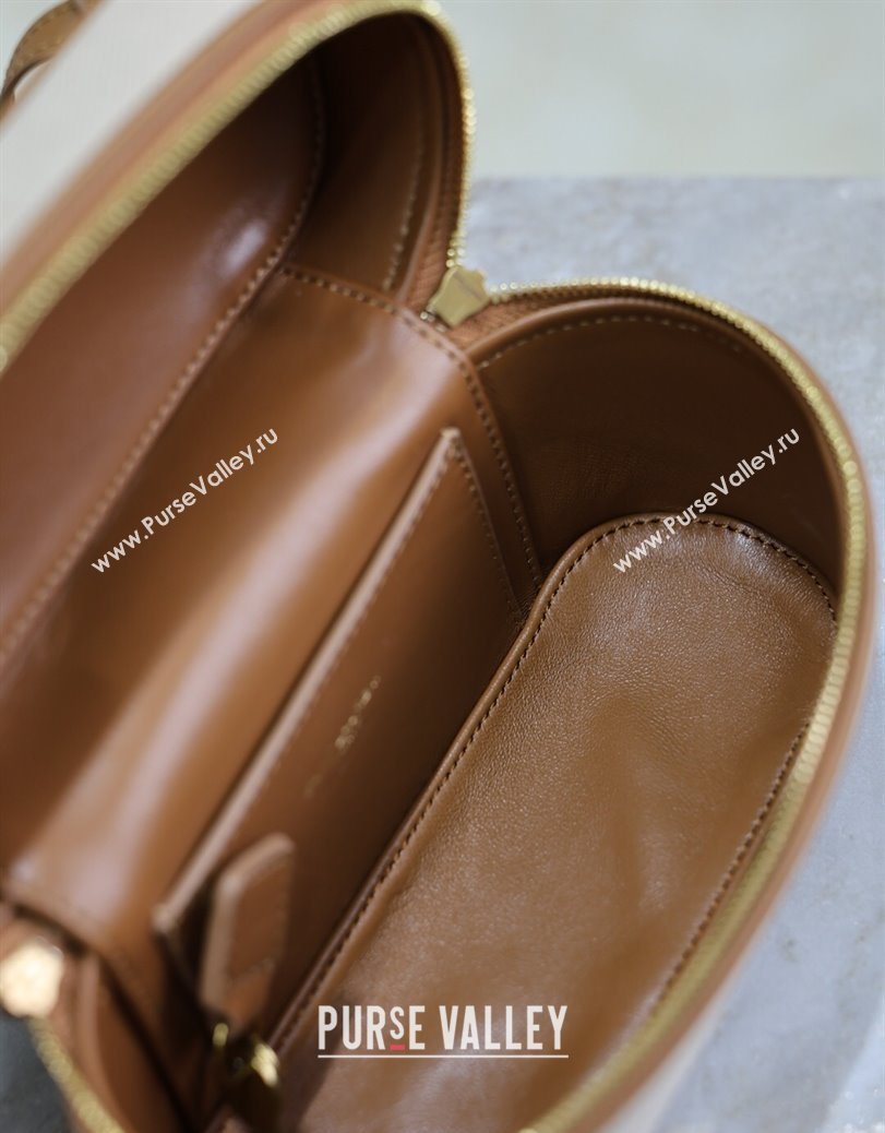 Saint Laurent Gaby Vanity Bag in Cotton Linen and Leather Brown 2025 766731 (YY-250802031)