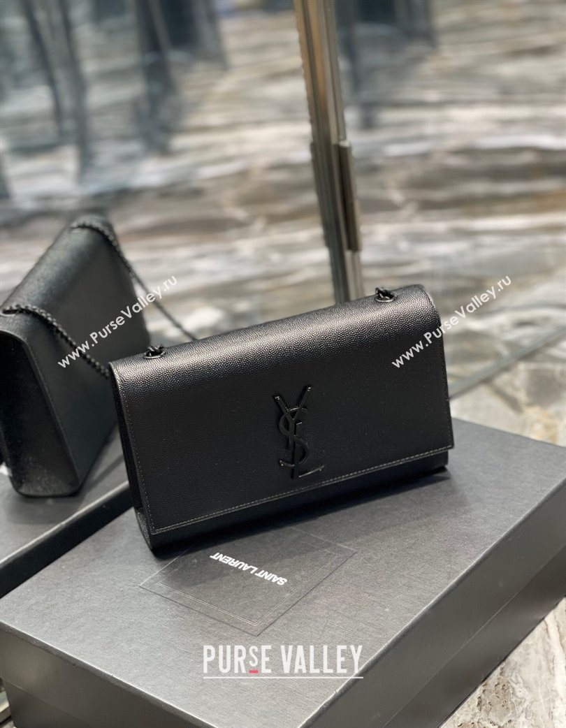 Saint Laurent Kate Medium Chain Bag in Grained Leather 364021 All Black 2025 (YY-250801114)