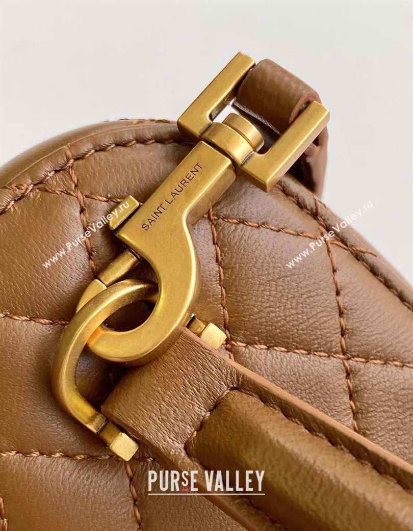 Saint Laurent Gaby Vanity Bag in Quilted Lambskin Leather Brown 2025 766731 (YY-250802033)