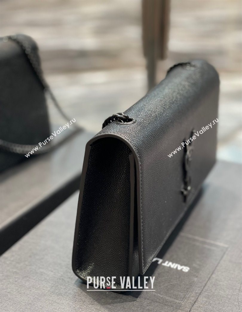 Saint Laurent Kate Medium Chain Bag in Grained Leather 364021 All Black 2025 (YY-250801114)