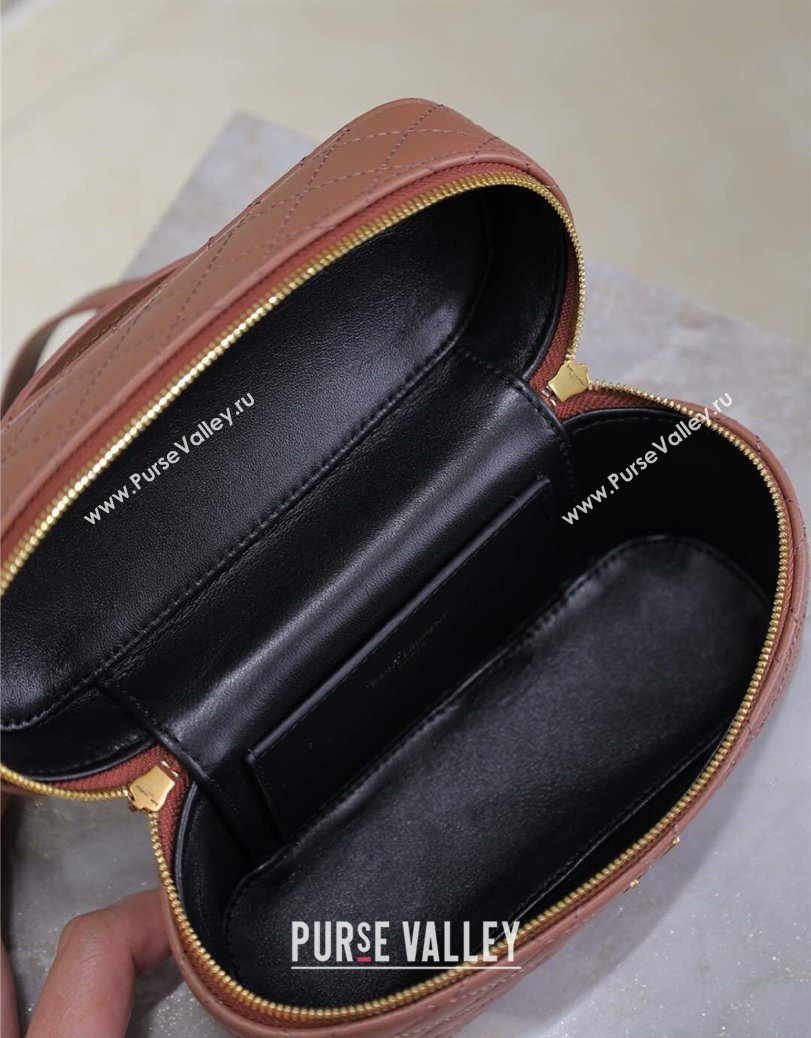 Saint Laurent Gaby Vanity Bag in Quilted Lambskin Barely Pink 2025 766731 (YY-250802035)