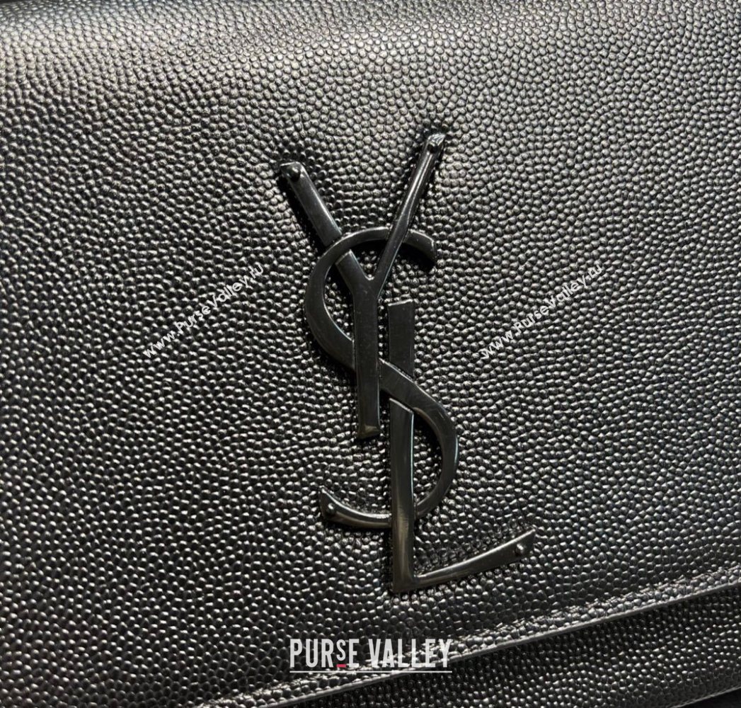 Saint Laurent Kate Medium Chain Bag in Grained Leather 364021 All Black 2025 (YY-250801114)