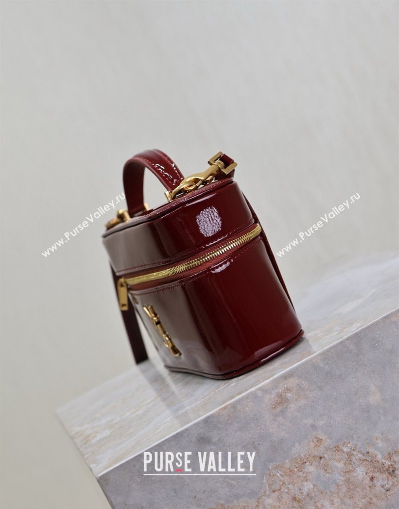 Saint Laurent Gaby Vanity Bag in Patent Leather Red 2025 766731 (YY-250802037)