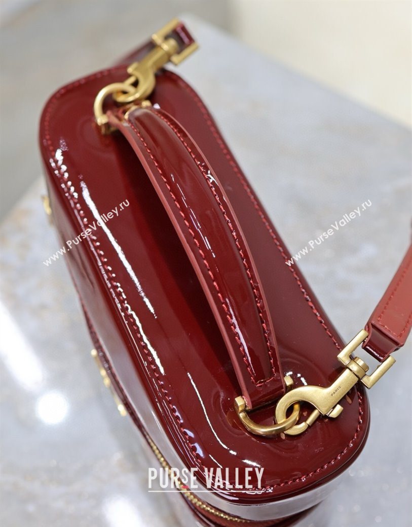 Saint Laurent Gaby Vanity Bag in Patent Leather Red 2025 766731 (YY-250802037)