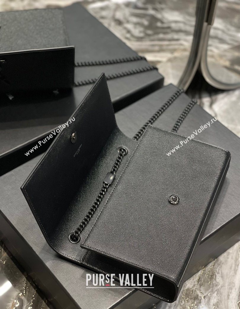 Saint Laurent Kate Medium Chain Bag in Grained Leather 364021 All Black 2025 (YY-250801114)