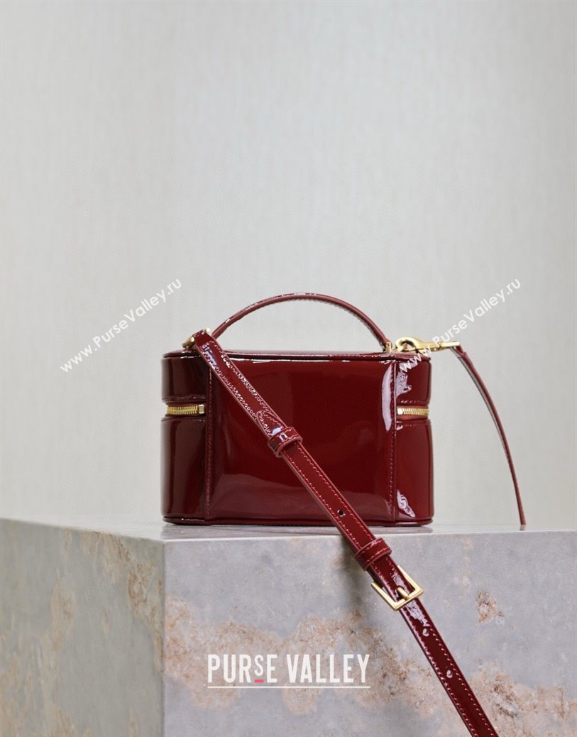 Saint Laurent Gaby Vanity Bag in Patent Leather Red 2025 766731 (YY-250802037)
